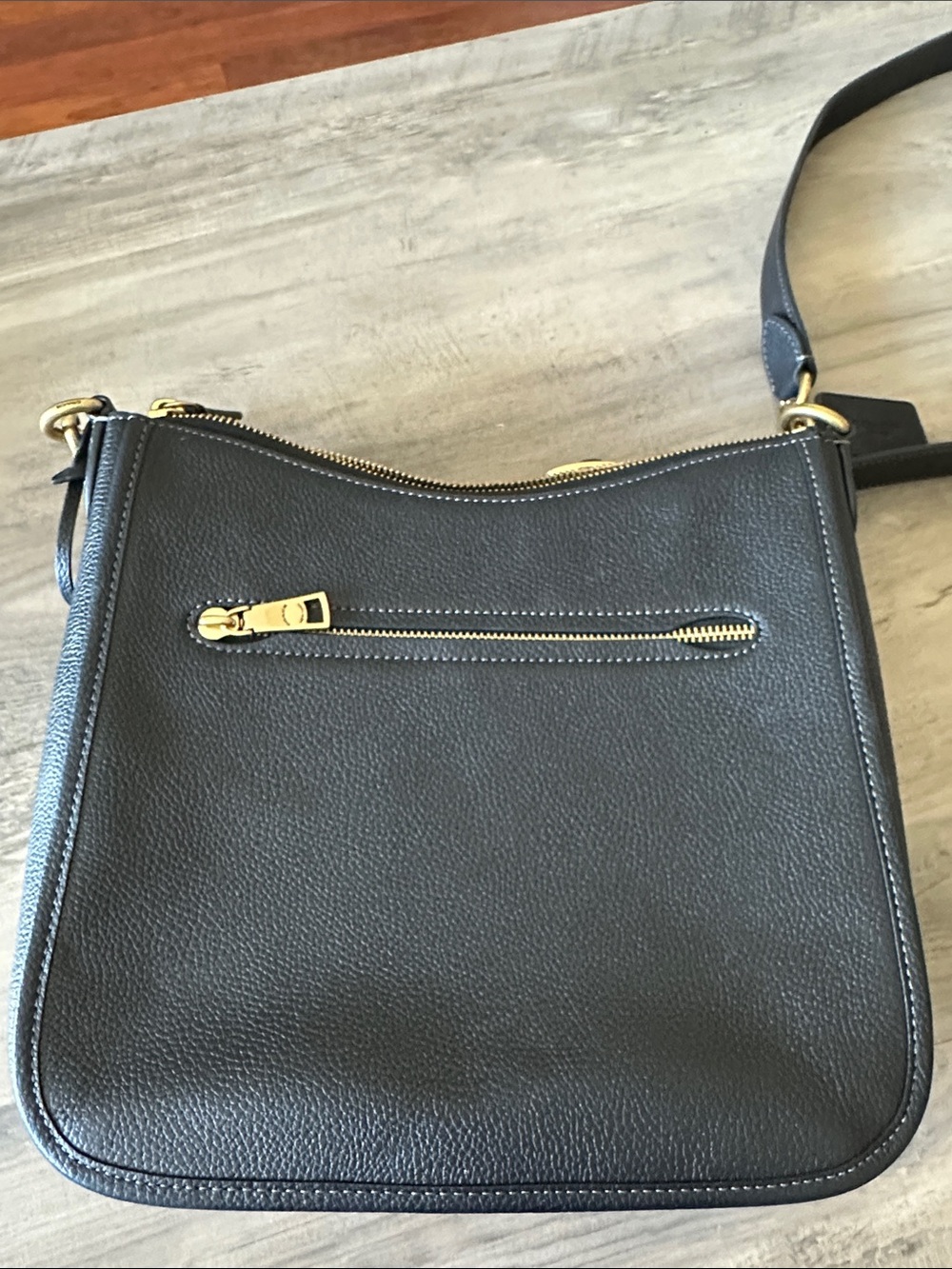 Coach Chaise Black Pebbled Leather Crossbody with Gold Hardware - Picture 9 of 16